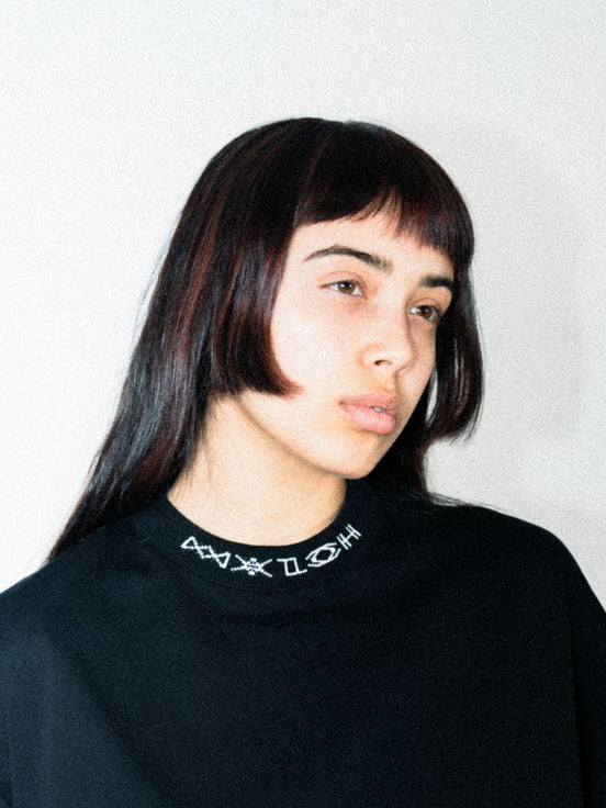 LOGO RIB T-SHIRT BLACK