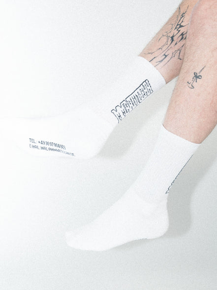 RIBBED TENNIS SOCKS WHITE
